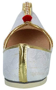 krafto mens white fabric rhinestone ruby mojaris
