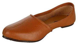 Krafto Men's Orange Split Jalsa Leather Juttis