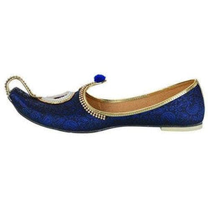krafto mens blue fabric rhinestone ruby mojaris