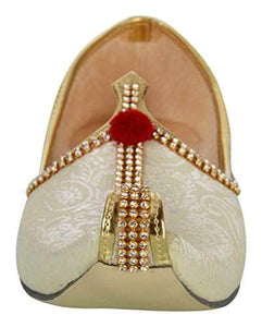 krafto mens cream fabric tri rhinestone mojaris