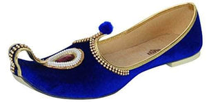 krafto mens blue velvet rhinestone ruby mojaris