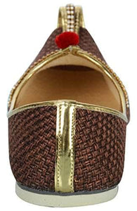 krafto mens brown jute rhinestone ruby mojaris