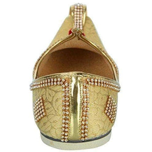 Golden Fabric Tri Rhinestone Men's Sherwani Mojaris