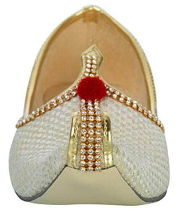 krafto mens cream jute tri rhinestone mojaris