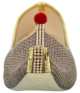 krafto mens sandy brown jute mono rhinestone mojaris