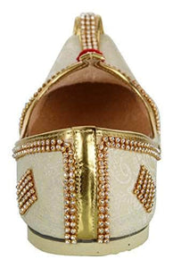 krafto mens cream fabric tri rhinestone mojaris