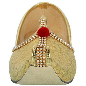 Golden Fabric Tri Rhinestone Men's Sherwani Mojaris