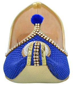 krafto mens blue jute rhinestone ruby mojaris