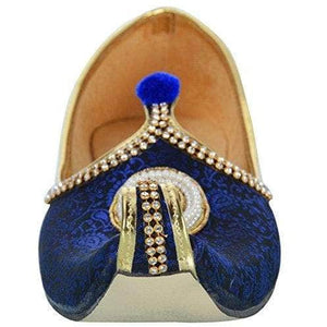 krafto mens blue fabric rhinestone ruby mojaris