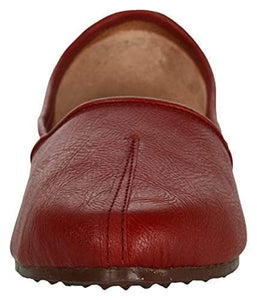 Krafto Men's Red Split Jalsa Leather Juttis