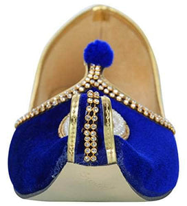 krafto mens blue velvet rhinestone ruby mojaris