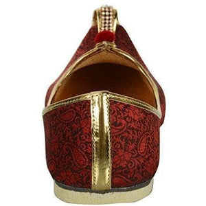 krafto mens red fabric mono rhinestone mojaris