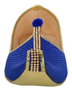 krafto mens blue jute mono rhinestone mojaris