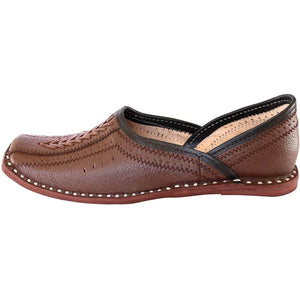Brown Leather Men's Boot Mojaris
