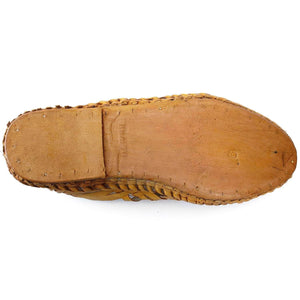 Yellow Interwoven Leather Men's Kolhapuri Jutti