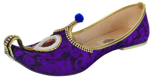 krafto mens purple fabric rhinestone ruby mojaris