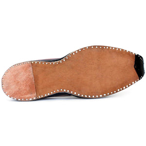 Black Punjabi Leather Men's Khussa Jutti