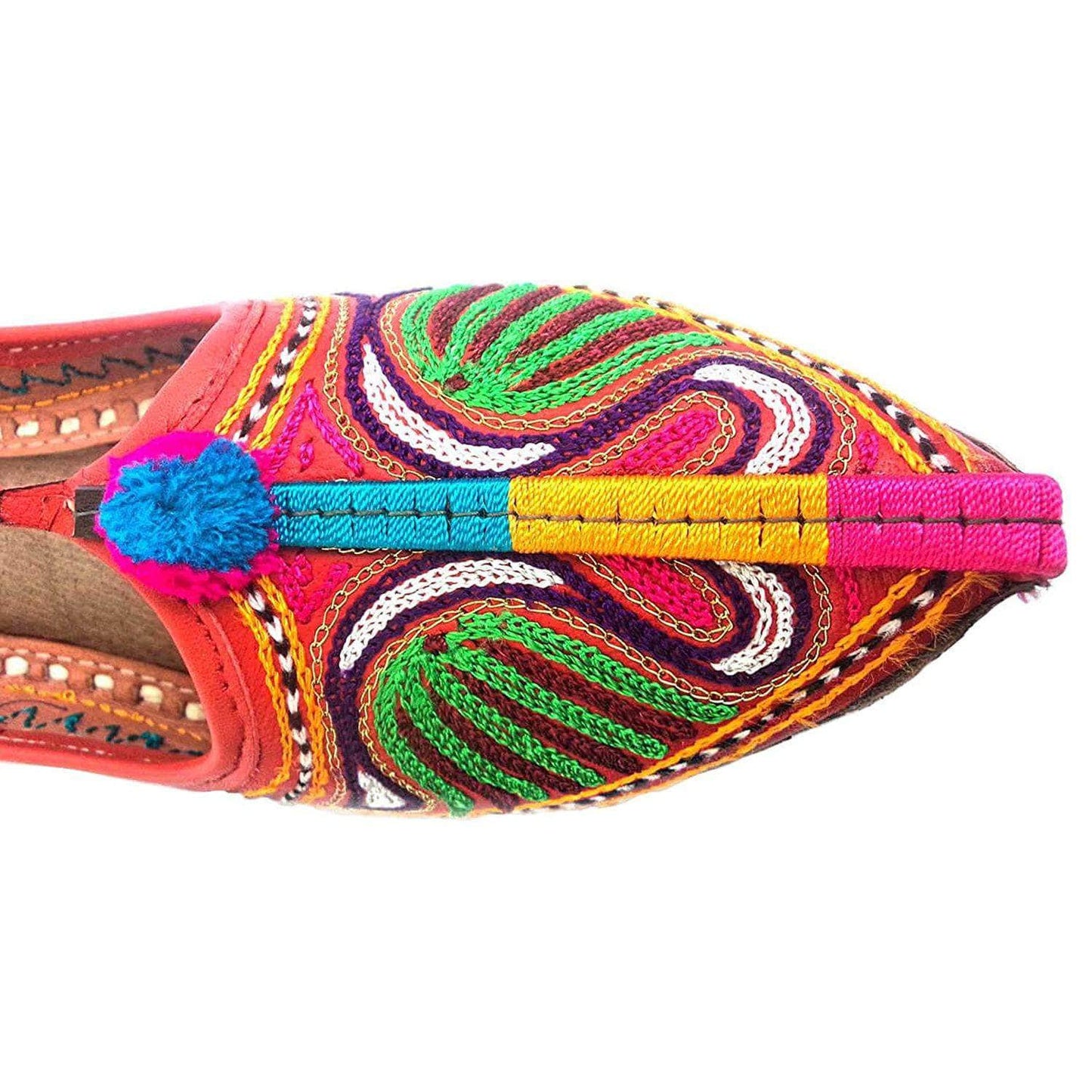 Ember Peacock Embroidary Handmade Women's Jodhpuri Leather Jutti