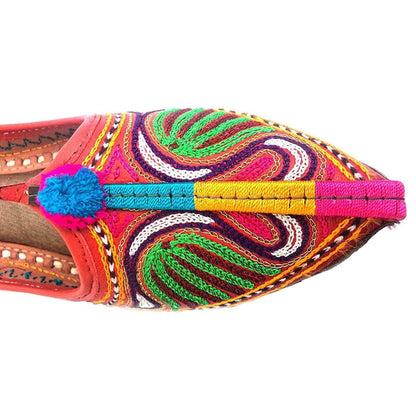 Ember Peacock Embroidary Handmade Women's Jodhpuri Leather Jutti