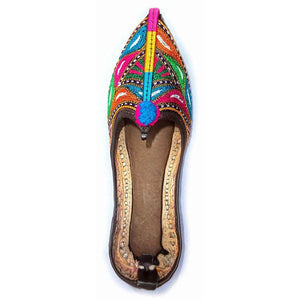 Colorful Embroidary Handmade Women's Jodhpuri Leather Jutti