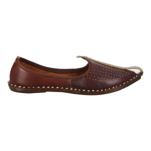 Maroon Handcrafted Leather Boys Mojdi