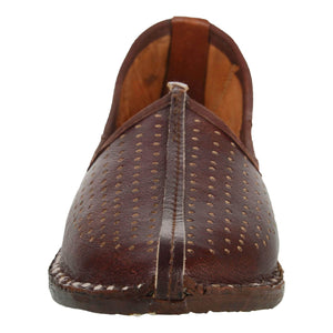 Maroon Handcrafted Leather Mojrai for Man