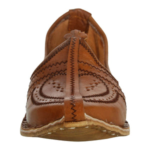 Brown Handcrafted Leather Mojrai for Man