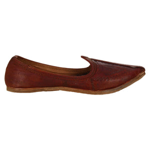 Maroon Handcrafted Leather Boys Mojdi