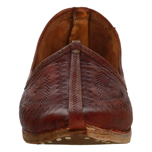 Maroon Handcrafted Leather Mojrai for Man