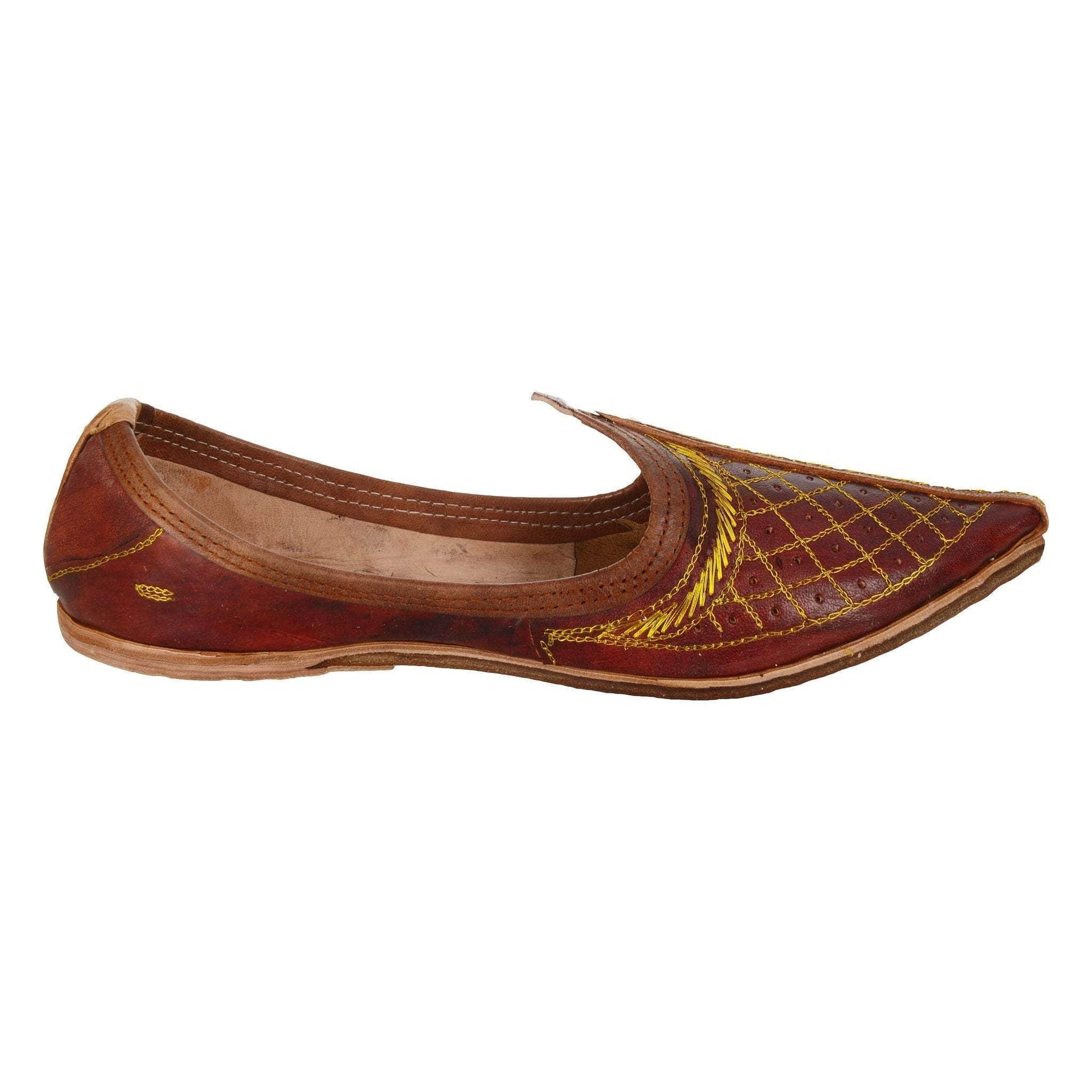 Maroon Handcrafted Leather Boys Mojdi