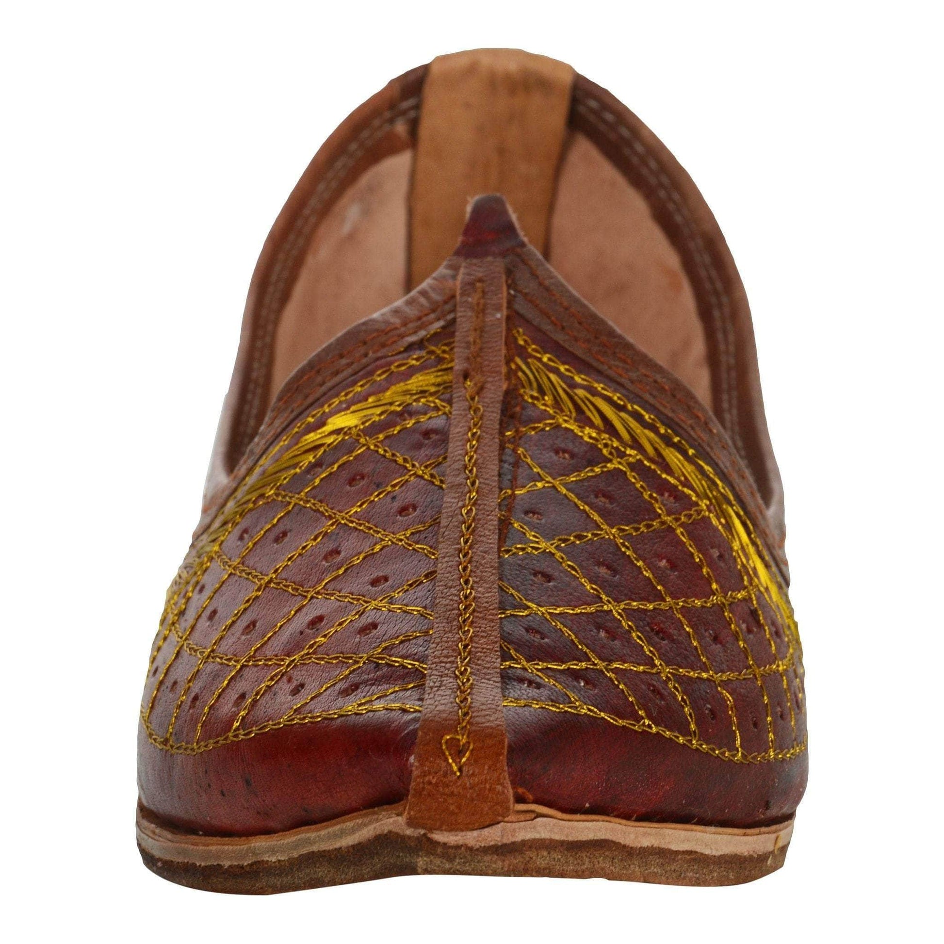 Maroon Handcrafted Leather Mojrai for Man