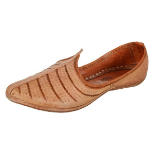 Peach Brown Leather Mojri for Men