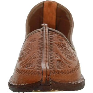 Brown Handcrafted Leather Mojrai for Man