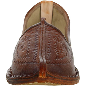 Brown Handcrafted Leather Mojrai for Man