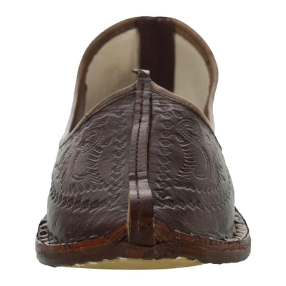 Brown Handcrafted Leather Mojrai for Man