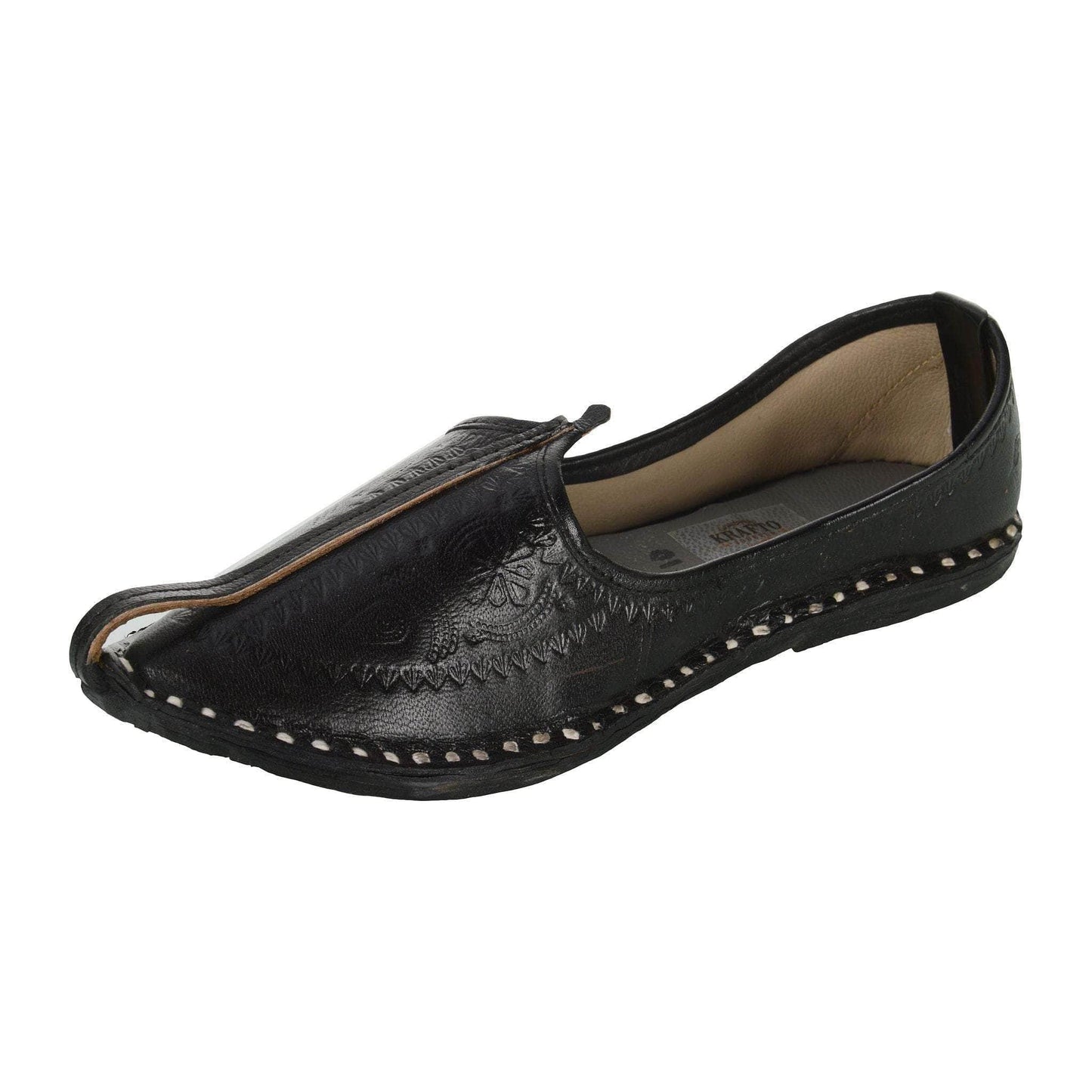 Black Leather Mojri for Men