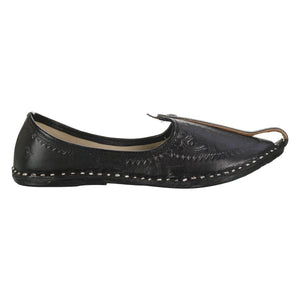 Black Handcrafted Leather Boys Mojdi