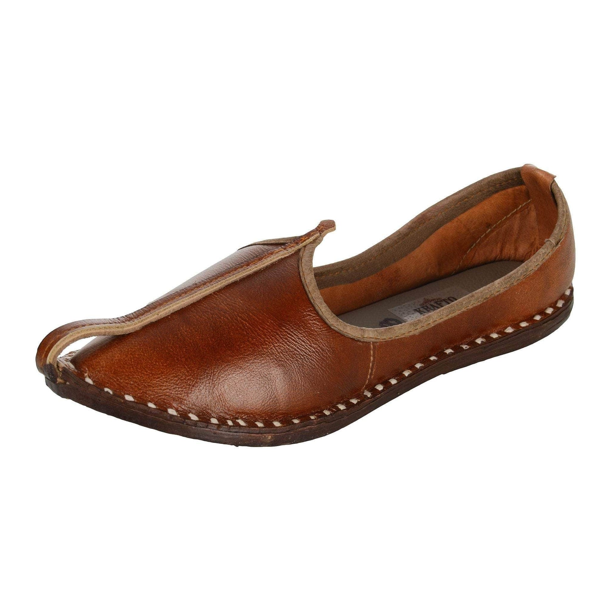 Natural Tan Leather Men's Jodhpuri Mojaris UK