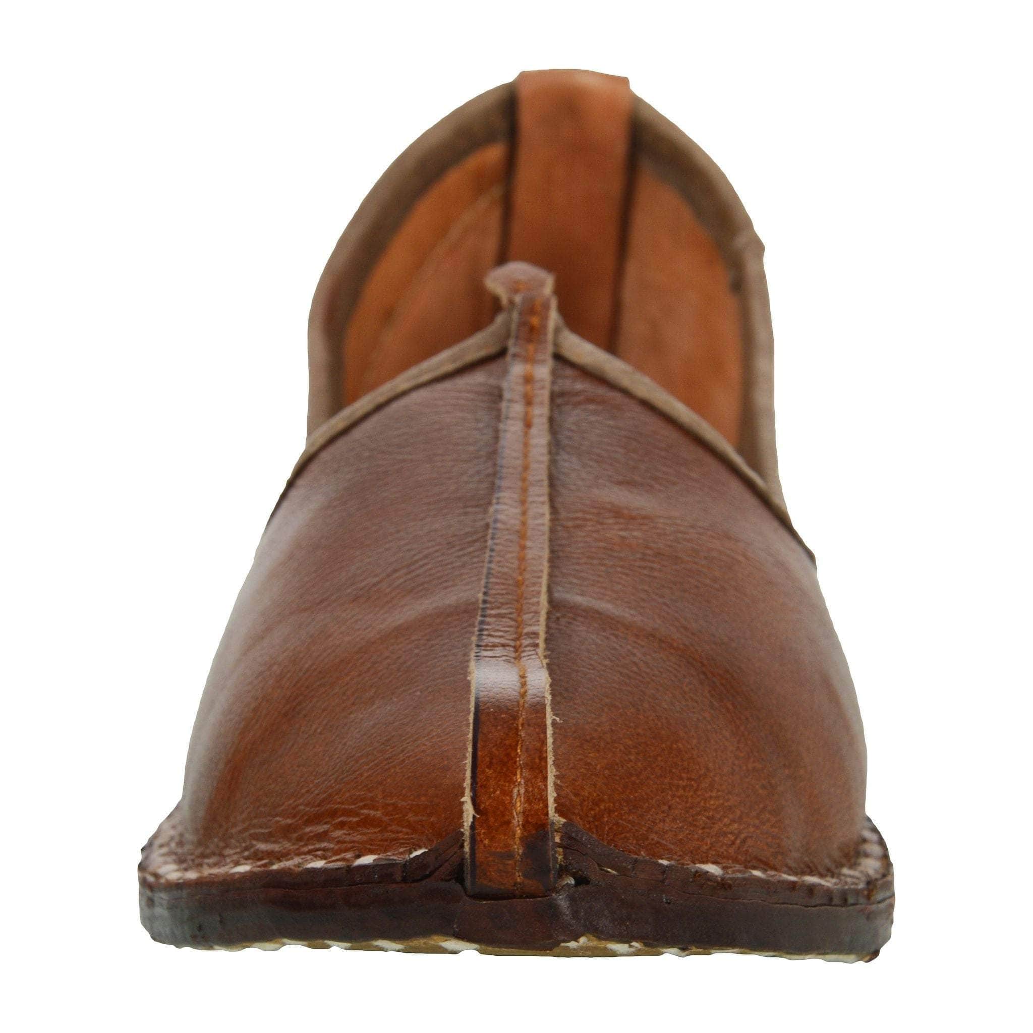 Brown Handcrafted Leather Mojrai for Man