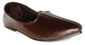 Krafto Men's Plain Brown Jalsa Jutis