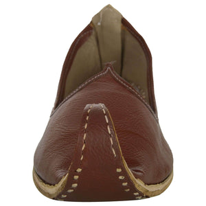 Brown Handcrafted Leather Mojrai for Man