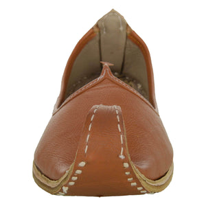 Sandy Brown Handcrafted Leather Mojrai for Man