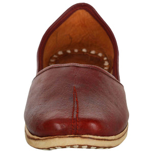 Maroon Handcrafted Leather Mojrai for Man