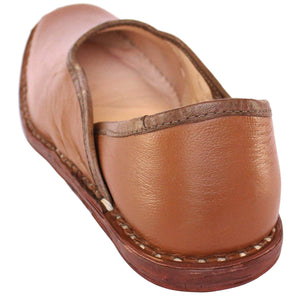 Solid Brown Leather Men's Boot Mojaris