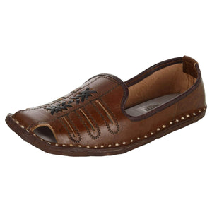 Chocolate Brown Leather Mojri for Men