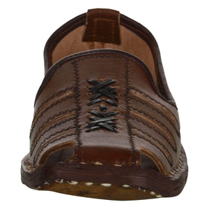 Chocolate Brown Handcrafted Leather Mojrai for Man