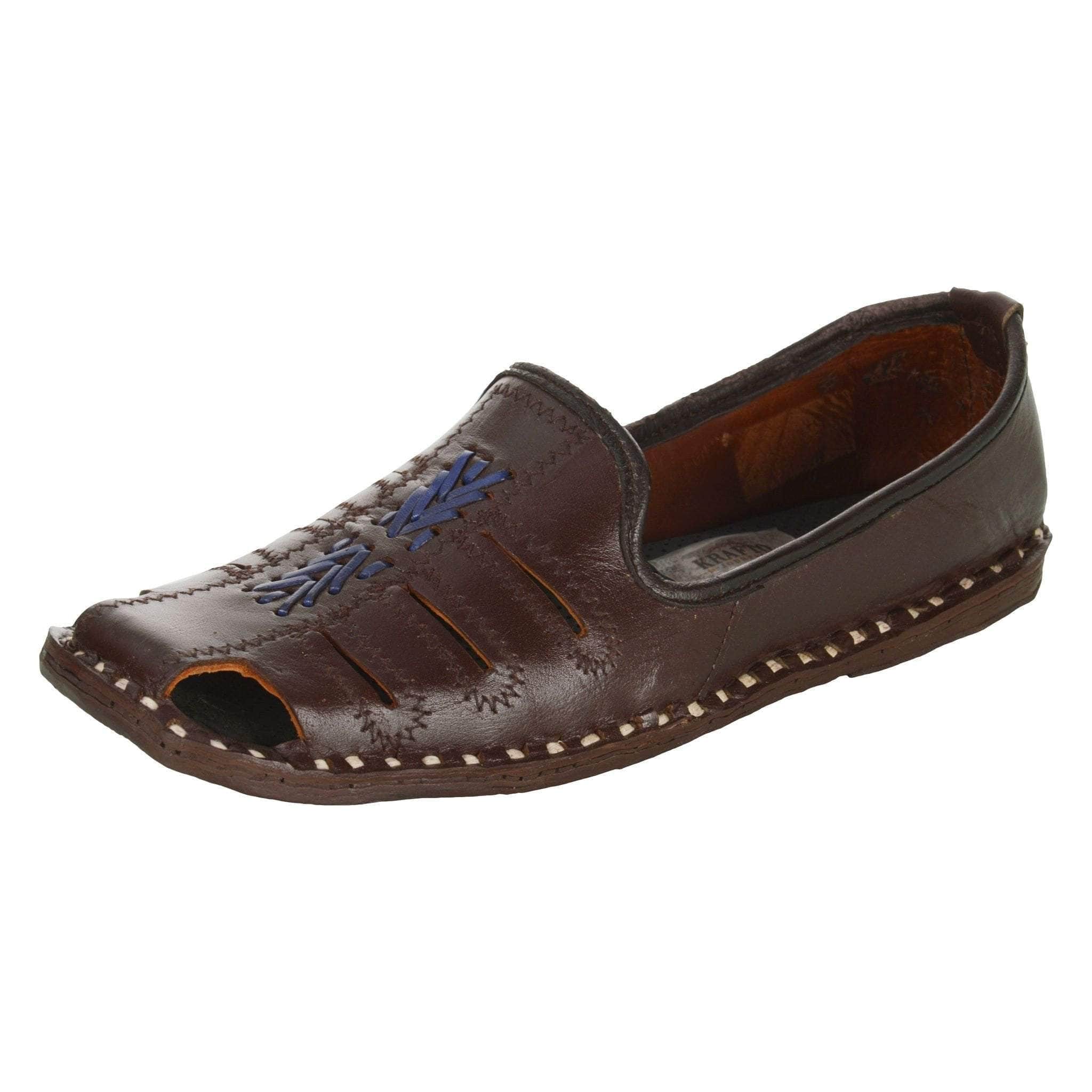 Buy Dark Brown Leather Men s Sandle Juttis Shop Online Krafto Jodhpur
